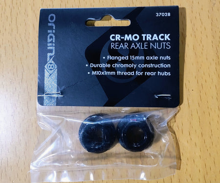 product #RS61 - Origin8 Cr-Mo Track Rear Axle Nuts (BLACK)