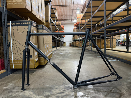 product #1483 – 4130 Fixed-Gear / Single-Speed Frameset | Matte Black /Mirror (Size 59cm, Very Good Condition)