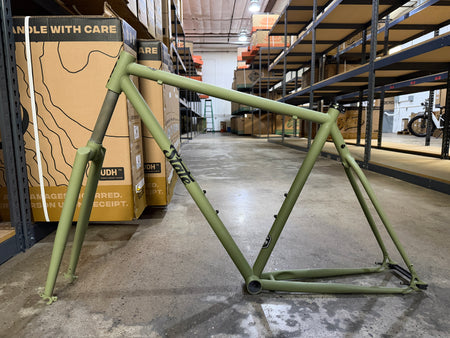 product #1497 – 4130 Fixed-Gear / Single-Speed Frameset | Matte Olive (Size 52cm, Very Good Condition)