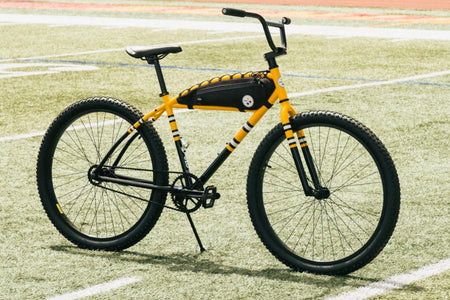 product #NFL+PIT – NFL Collection | Klunker Bike + Bag Combo – Pittsburgh Steelers (Photo Model – Like-New)