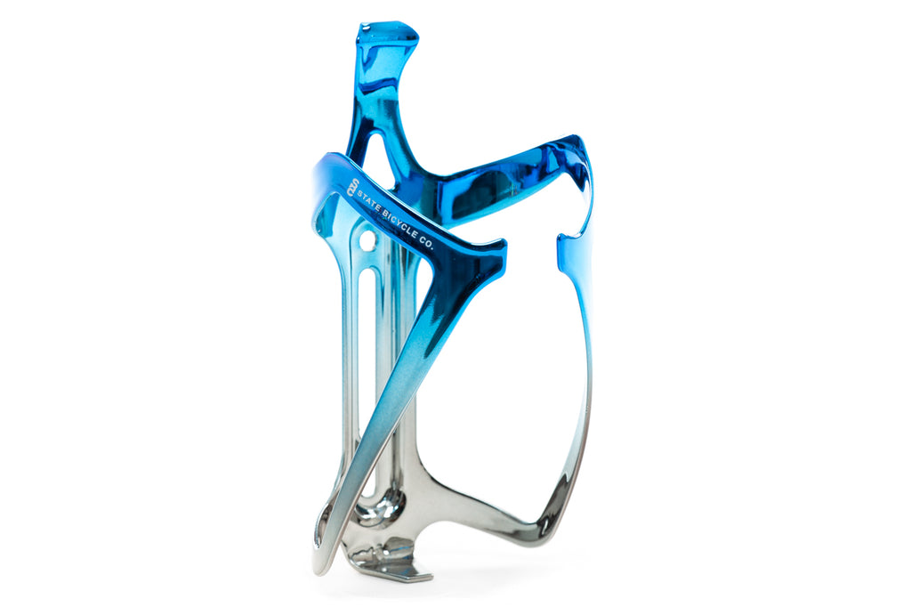 State Bicycle Co. - Metallic Series Bottle Cage -  Glacier (Blue / Silver)