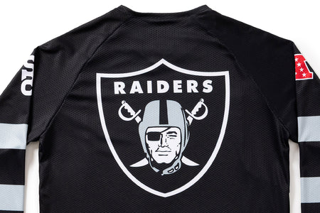 product #NFLJ-LV – NFL Collection | Long Sleeve MTB Jersey – Las Vegas Raiders (Size Medium, Like-New – Washed for Photos)