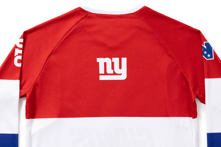 product #NFLJ-NYG – NFL Collection | Long Sleeve MTB Jersey – NY Giants (Size Small, Like-New – Washed for Photos)