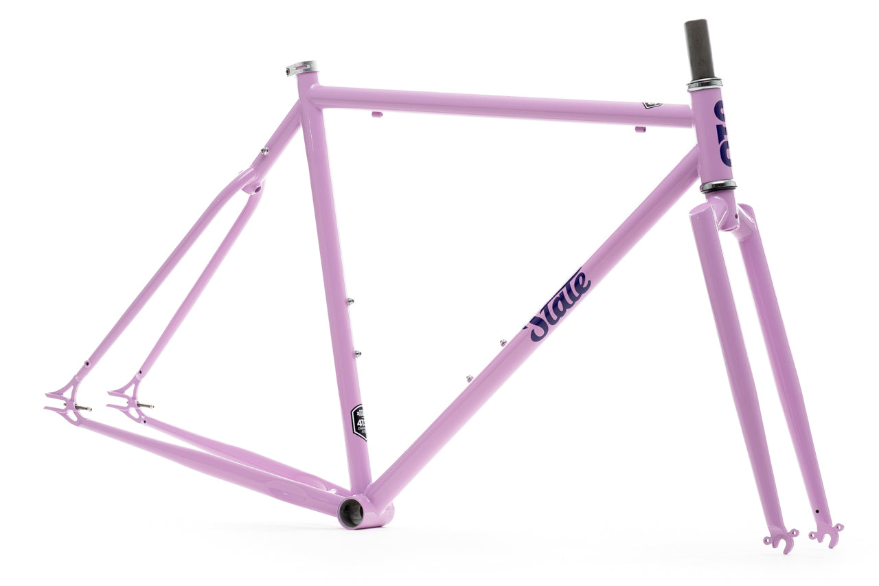 4130 Steel Fixed Gear Single-Speed Frame Set Purple Reign