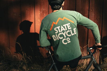 product State Bicycle Co. - "Mountains" - Long Sleeve T-Shirt (Light Green)