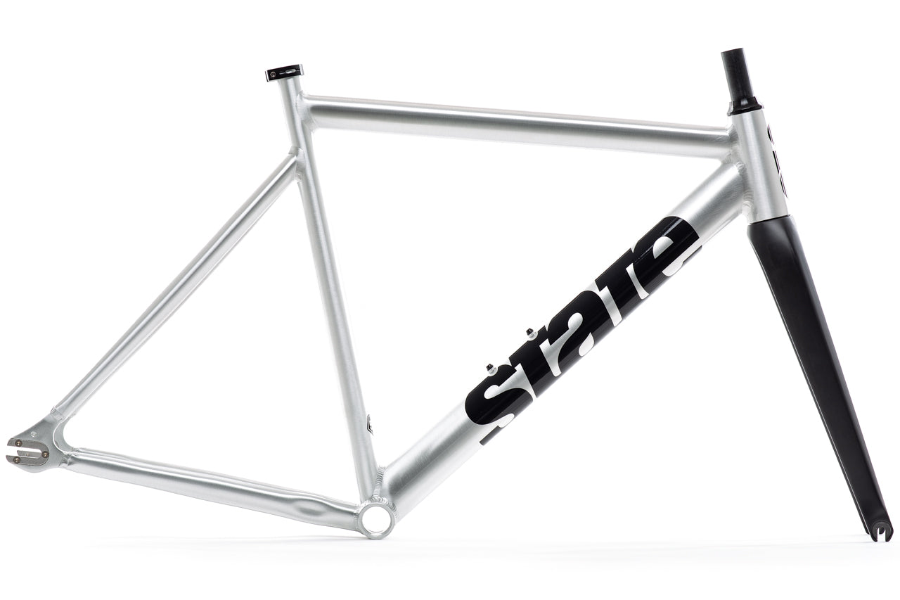 fixed gear rahmenset State Bicycle Co. - 6061 Black Label v3 - Frame Set - Raw / Black