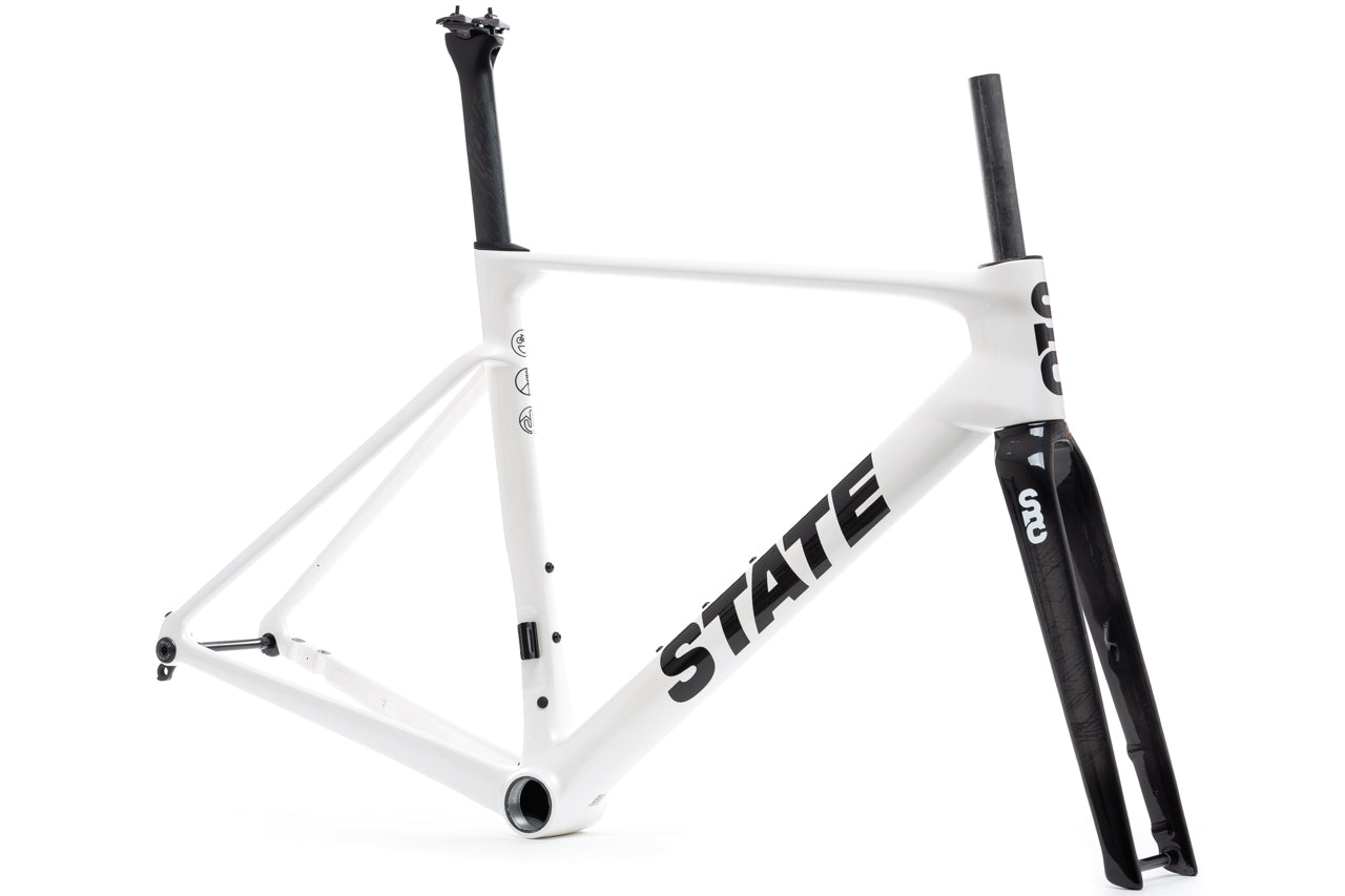 Carbon Road Frame & Fork Set - Panda Pearl X-Small - 45cm - (Riders 4'11