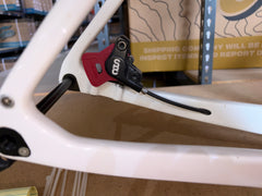 #1581 – Carbon All-Road v1 Frame+Fork Set w/ Extras | White/Ember (Size Small, Used-Good Condition)