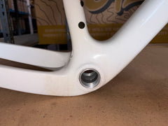 #1581 – Carbon All-Road v1 Frame+Fork Set w/ Extras | White/Ember (Size Small, Used-Good Condition)