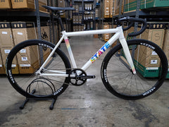 #1383 – Undefeated Track | White Prism / Drop Bars (Size 49cm, Used / Very Good Condition – Team Rider Build)