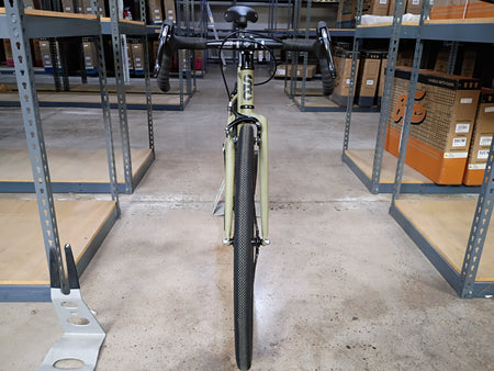 product #1552 – 4130 Fixed-Gear / Single-Speed | Matte Olive / Drop Bars (Size 55cm, Good Condition)