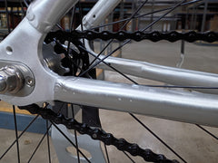 #1557 – 6061 Black Label v3 | Raw Silver / Riser Bars (Size 49cm, Good Condition)