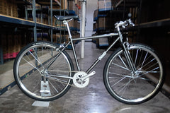 #1595 – 4130 Fixed-Gear / Single Speed | Hammered Powdercoat / Risers (Size 49cm, Very Good Condition)