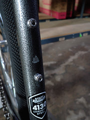 #1595 – 4130 Fixed-Gear / Single Speed | Hammered Powdercoat / Risers (Size 49cm, Very Good Condition)