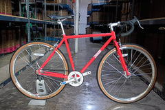 #1603 – 4130 Fixed-Gear / Single Speed | Tropical Red / Drop Bars (Size 52cm, Fair Condition)