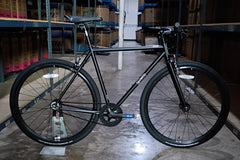 #1607 – 4130 Fixed-Gear / Single Speed | Matte Black / Mirror / Riser Bars (Size 55cm, Like-New / Open Box Item)