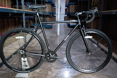 #1610 – 4130 Fixed-Gear / Single Speed | Matte Black / Mirror / Drop Bars (Size 55cm, Like-New / Open Box Item)