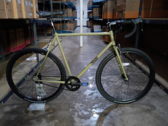 #1635 – 4130 Fixed-Gear / Single Speed | Matte Olive / Drop Bars (Size 62cm, Brand New / Open Box)