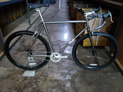 #1672 – 4130 Fixed-Gear / Single Speed | Hammered Powder Coat / Drop Bars (Size 59cm, Brand New / Open Box)