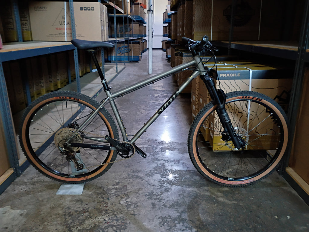 #1676 – 4130 Trail MTB | Raw / 12-Speed / Dropper / RockShox Fork (Size Large, Used Excellent Condition)