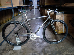 #1692 – 4130 Fixed-Gear / Single Speed | Hammered Powder Coat / Riser Bars / 700c (Size 49cm, Brand New / Open Box)