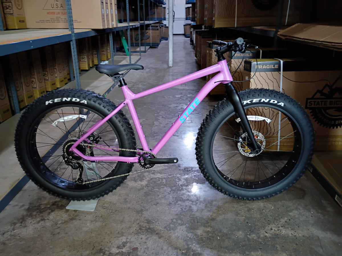 #1695 – 6061 Trail+ Fat Bike V1 | Wildberry / 9-Speed / 26" Fat Tires (Size Large, Brand New / Open Box)
