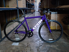 #1701 – 6061 Black Label V3 | Purple & White / Riser Bars / 700c (Size 49cm, Brand New / Open Box)