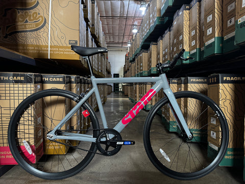 #1368 – 6061 Black Label V3 Fixed-Gear / Single Speed | Gray / Fuchsia w/ Riser Bars (Size 52cm, Good Condition)