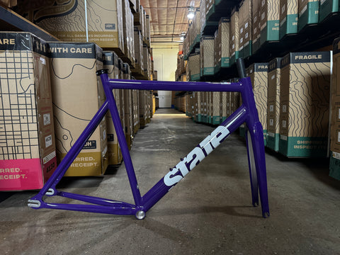 #1422 – 6061 Black Label v3 Frameset | Purple/White (Size 61cm, Good Condition)