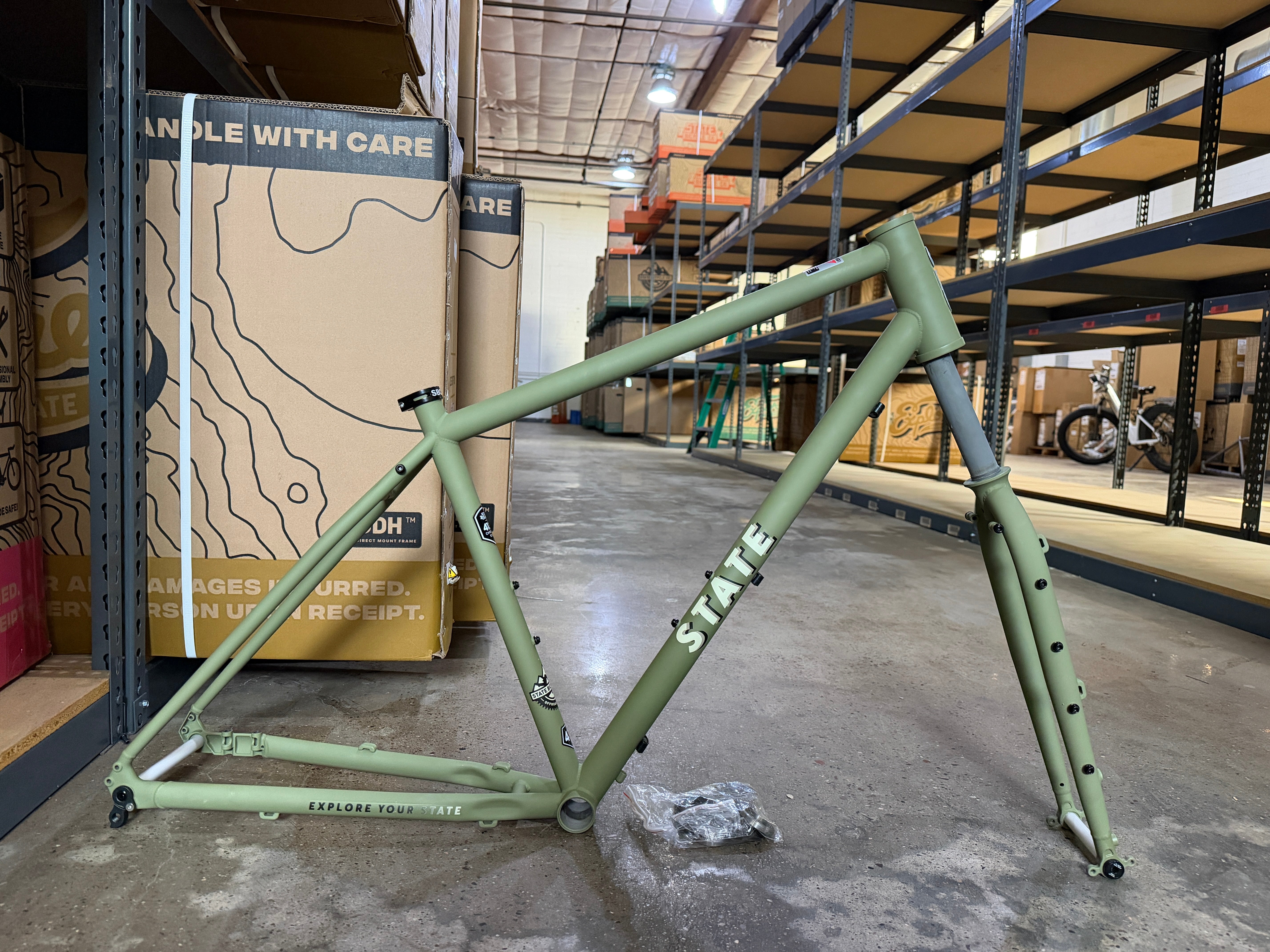 1492 – 4130 All-Road Frameset | Matte Olive (Non-UDH) (Size 47cm / S, |  State Bicycle Co.