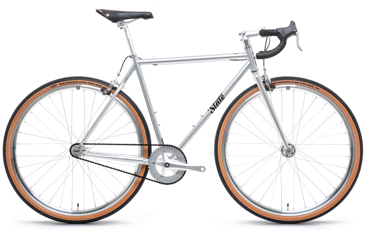 4130 - Satin Silver – (Fixed Gear / Single-Speed) | State Bicycle Co.