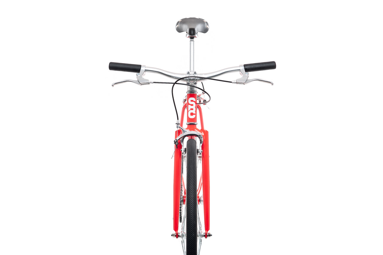 red womens bicycle 4130