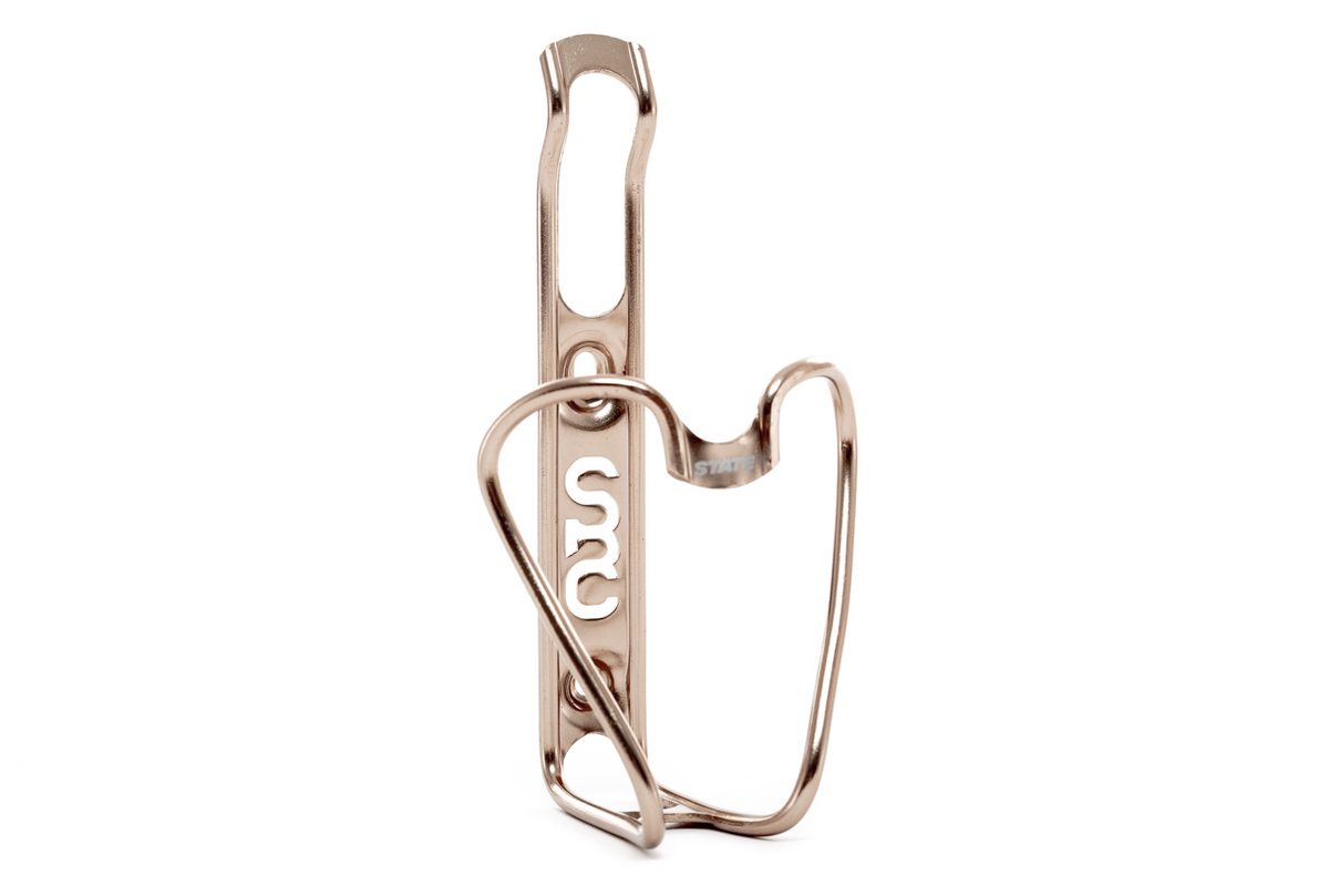 State Bicycle Co. Monogram 6061 Aluminum Anodized Bottle Cage - Champagne