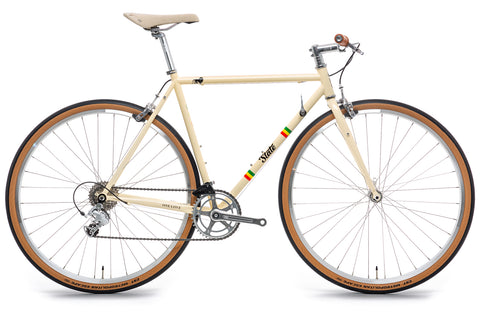 State Bicycle Co. x Bob Marley - 4130 Road+ - Rasta-Stripe Tan (8-Speed)