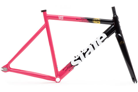 State Bicycle Co. x Liquid Death - 6061 Black Label v3 Frame Set - Scary Strawberry