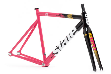 product State Bicycle Co. x Liquid Death - 6061 Black Label v3 Frame Set - Scary Strawberry