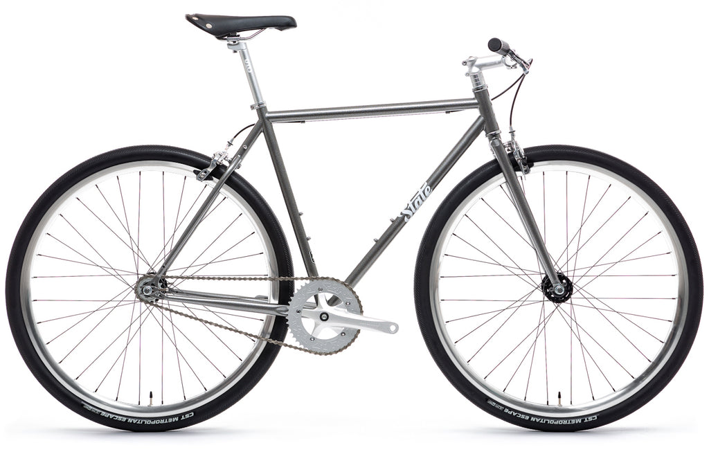 #OBI – 4130 Fixed-Gear / Single Speed | Hammered Powdercoat w/ Riser Bars & Silver Wheels (Size 52cm, Brand New / Open Box Item)