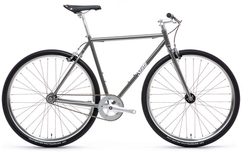 #OBI – 4130 Fixed-Gear / Single Speed | Hammered Powdercoat w/ Riser Bars & Silver Wheels (Size 52cm, Brand New / Open Box Item)