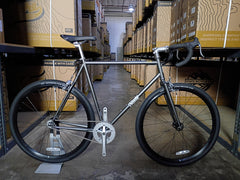 #1723 – 4130 Fixed Gear / Single Speed | Hammered Raw / Drops (62cm, Excellent Used)
