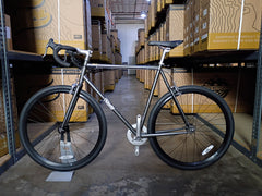 #1723 – 4130 Fixed Gear / Single Speed | Hammered Raw / Drops (62cm, Excellent Used)