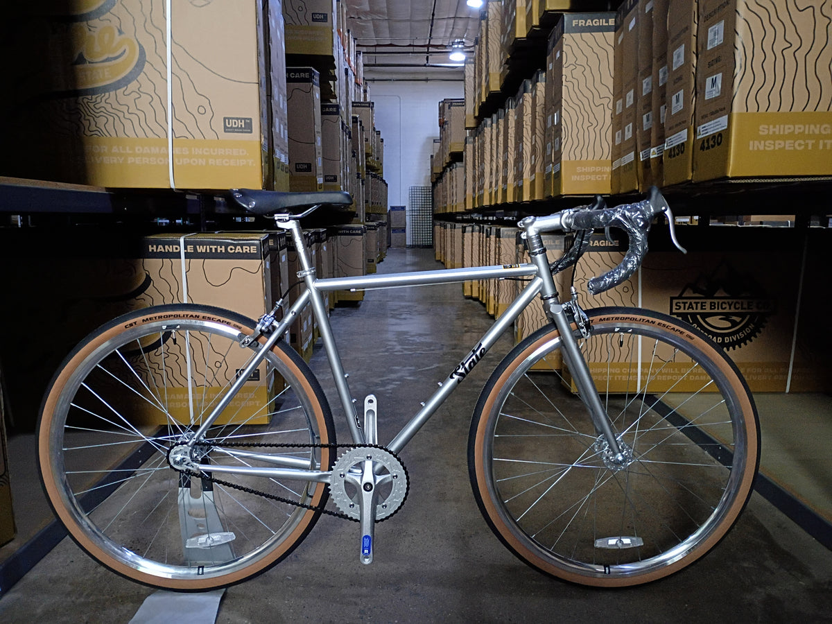 #1725 – 4130 Fixed Gear / Single Speed | Silver / Drops (52cm, Excellent)
