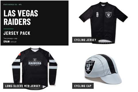 State Bicycle Co. | NFL Collection - Jersey Pack - Las Vegas Raiders