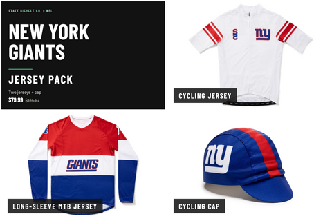 State Bicycle Co. | NFL Collection - Jersey Pack - New York Giants