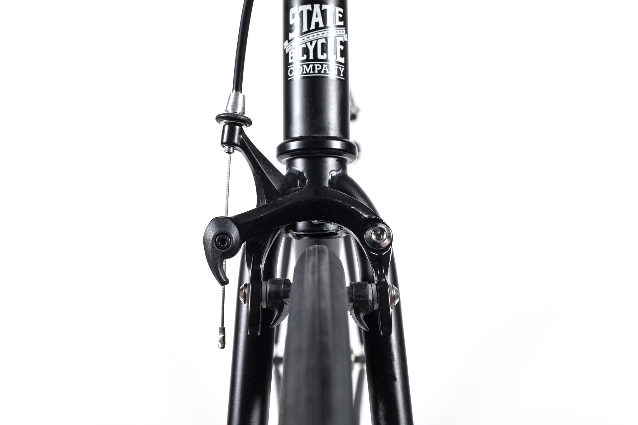 fixed gear bike brake State Bicycle Co. - Flat Bar / Riser Bar - Lever & Caliper Rim Brake Set Black