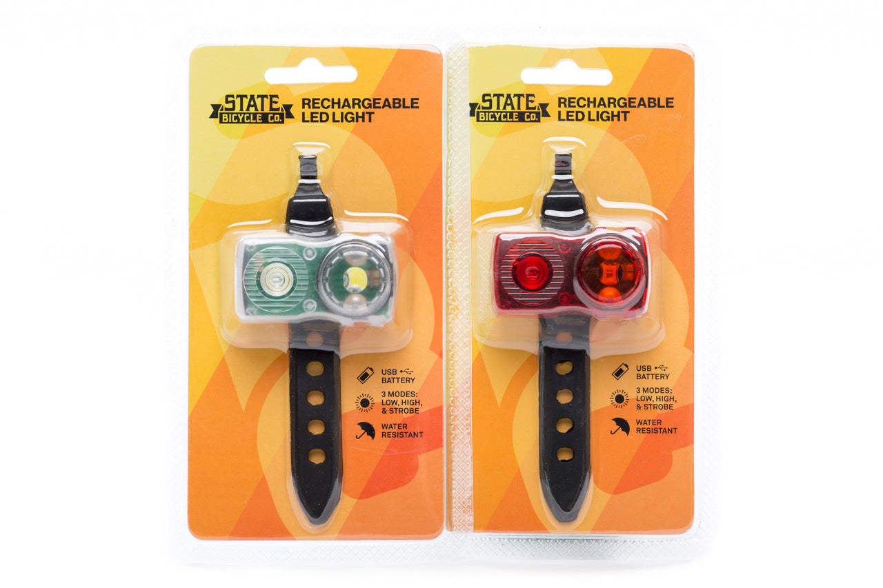 State Bicycle Co. USB Rechargeable LED Bike Light (Set) | State Bicycle Co.