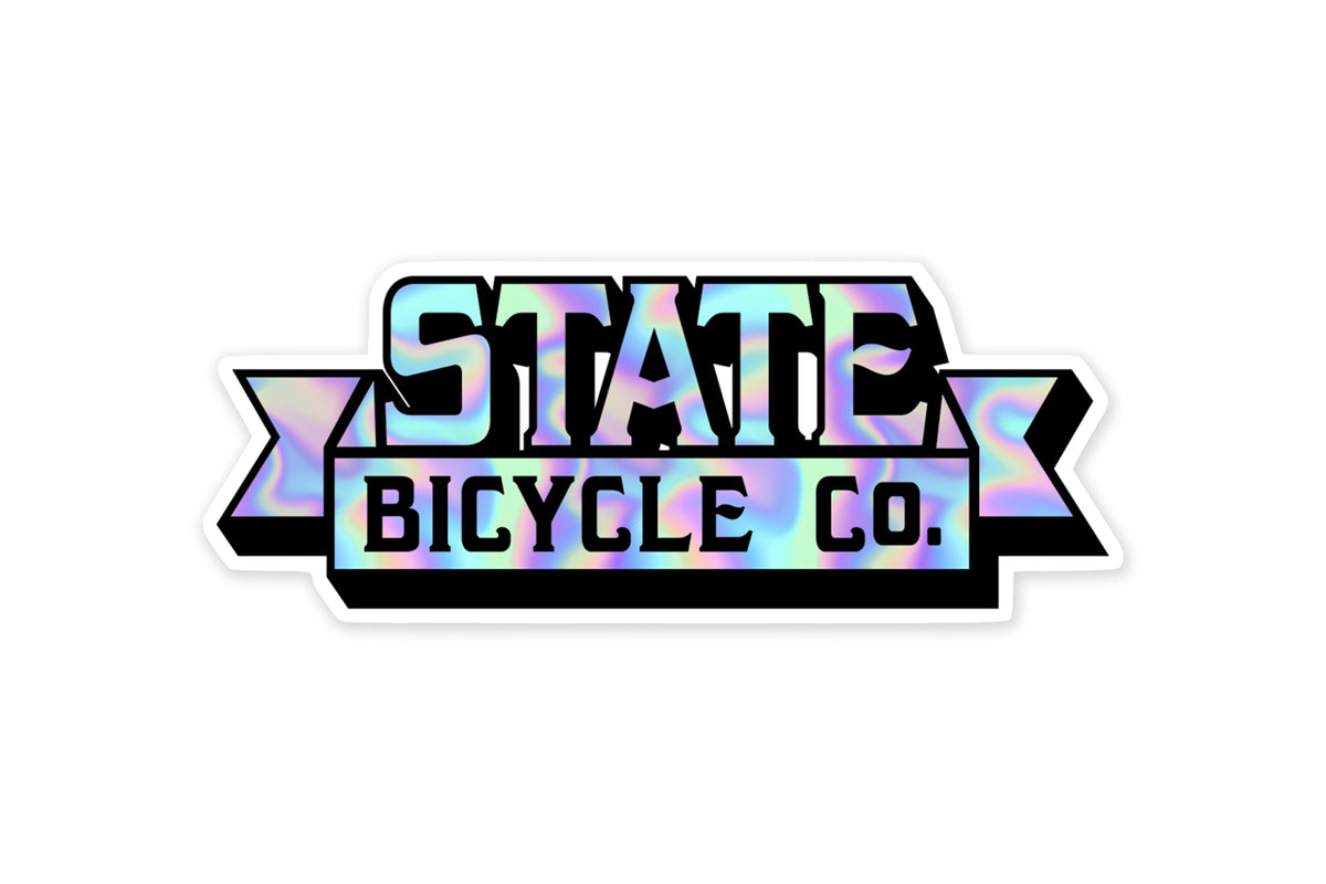 State Bicycle Co. - Holographic Ribbon Logo Sticker