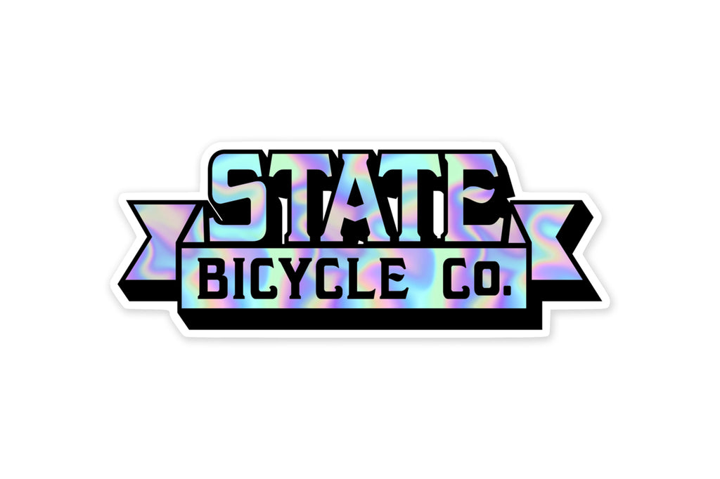 State Bicycle Co. - Holographic Ribbon Logo Sticker