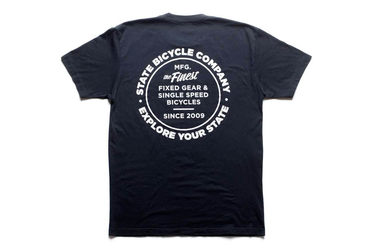 State Bicycle Co. - "Manufacturing The Finest" - Premium T-Shirt (Black / Off-White)