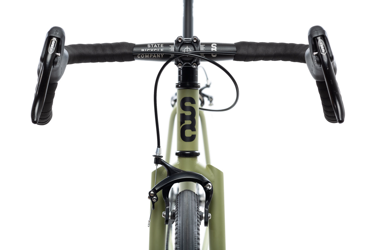 State Bicycle Co. 4130 Fixed Gear & Single Speed Bike, Matte Olive / 55 cm (Riders 5'9