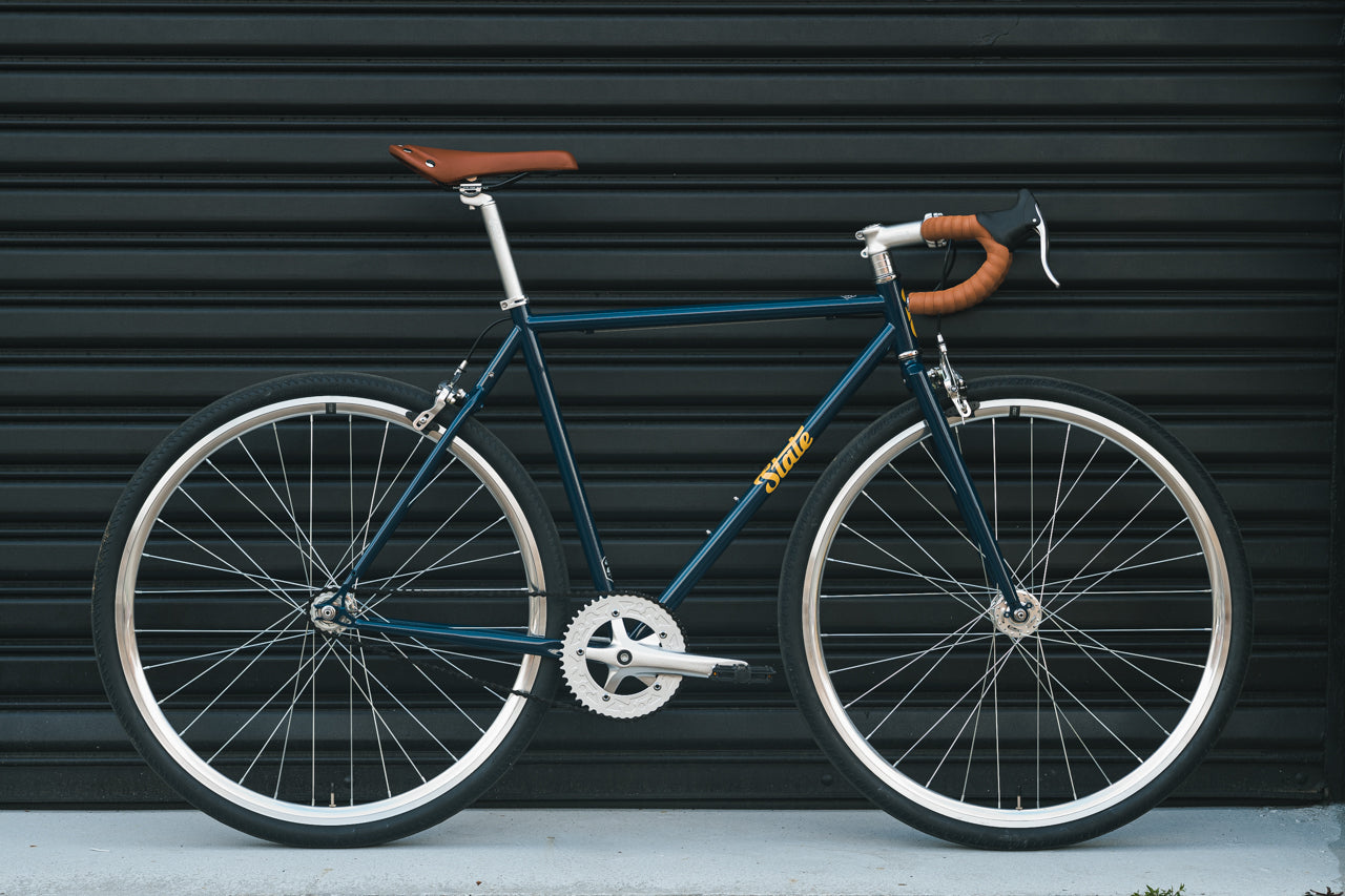 4130 Navy Gold – (Fixed Gear Single-Speed) State Bicycle